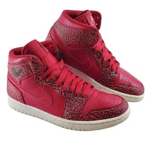 Nike Air Retro 1 Shoes High Red Elephant Mens 9.5 Basketball Sneakers 839115-600